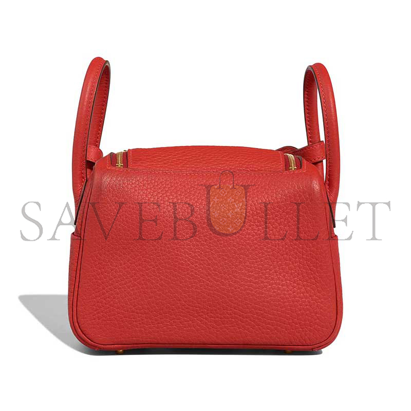 HERMES LINDY MINI 19 BAG CLEMENCE GOLD HARDWARE (19*12*9.5cm) HERMES LINDY MINI 19 BAG CLEMENCE GOLD HARDWARE (19*12*9.5cm)